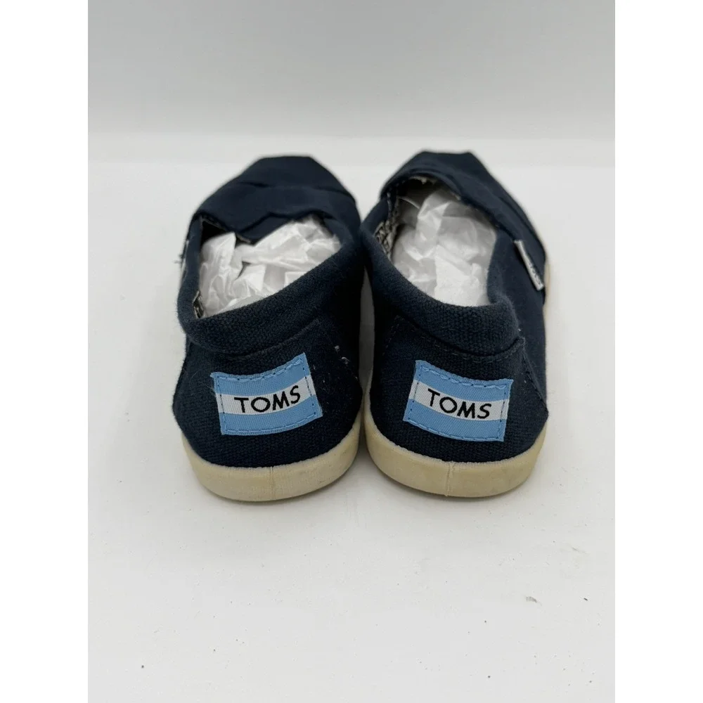 TOMS Alpargata Girls Navy Canvas Slip On Shoes Size Y13